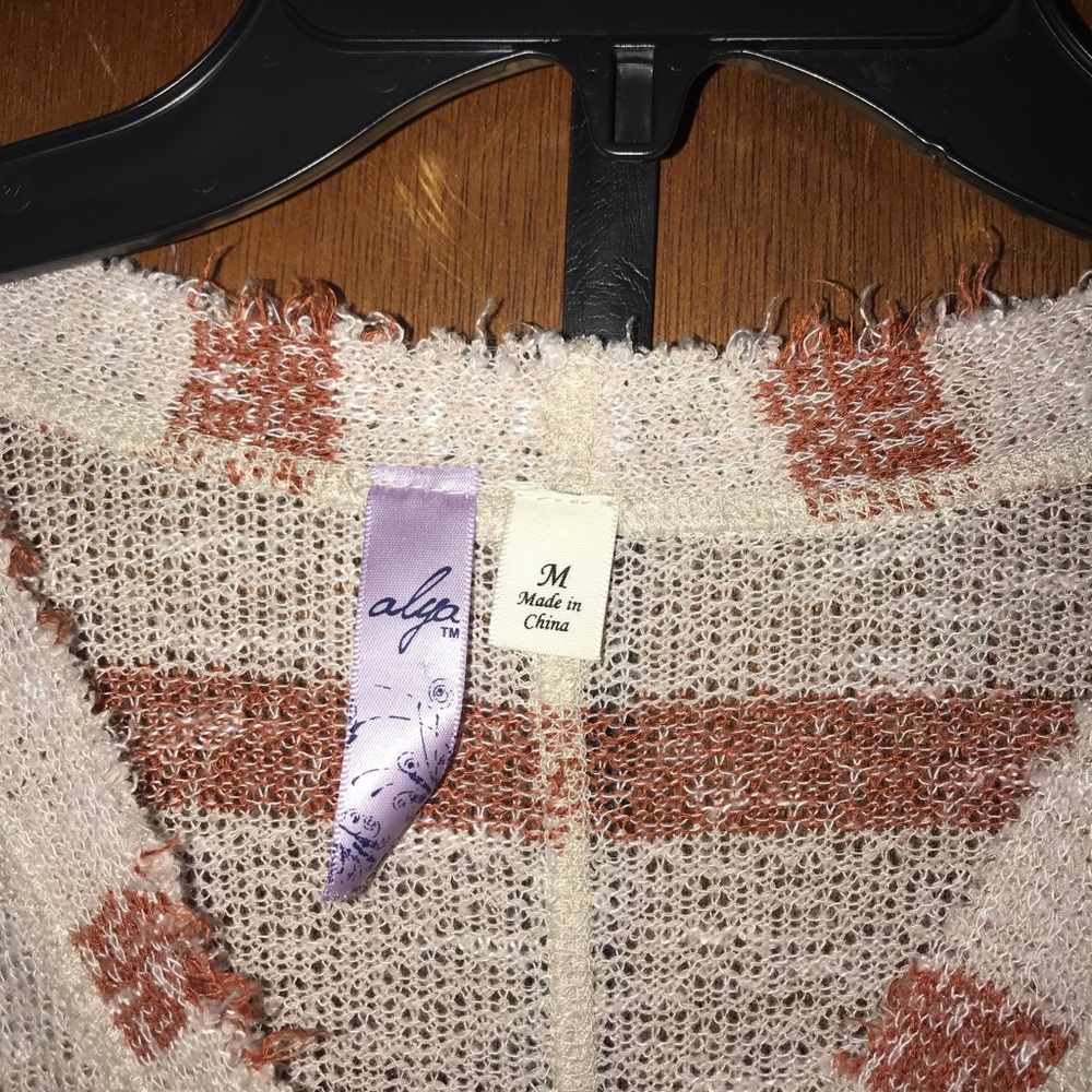 Striped Button Down Tie Sweater - image 3